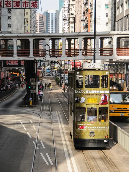 Hong Kong Island trams, probably near Admiralty
