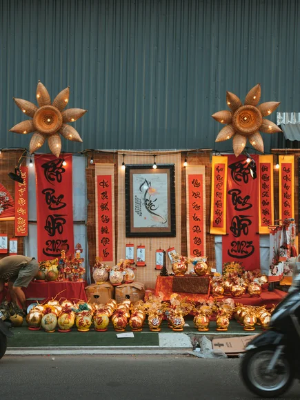Ho Chi Min shop prepared for Tet festival in January Vietnam