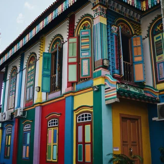 Colourful buildings in Singapore