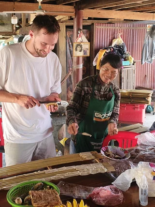 Traditional cooking class in Battambang, Cambodia on a solo adventure trip