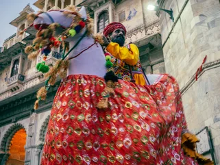 Man on horse in India