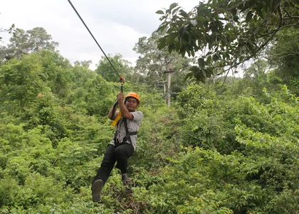 Ziplining in Angkor 