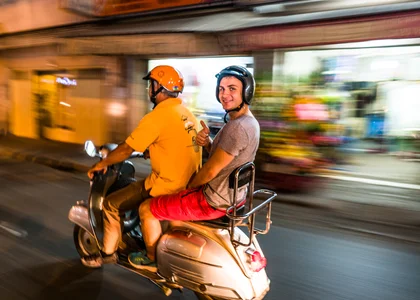 Exploring Ho Chi Minh City on the back of a Vespa 