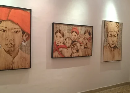 Pictures in a Hanoi modern art gallery