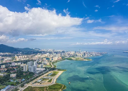 Aerial view of Malaysian coast
