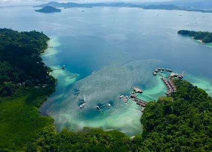 Aerial view of Gaya Island