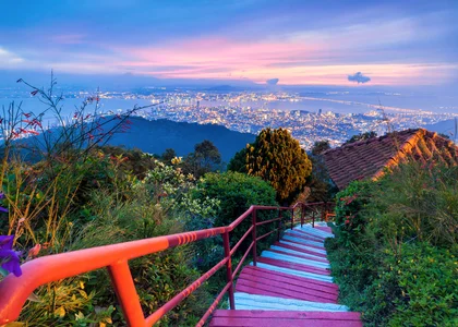 Steps up to Penang Hill