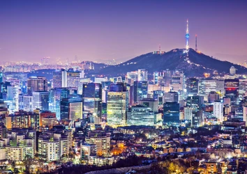 Seoul skyline at dusk 