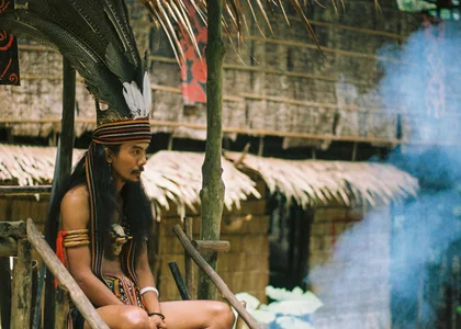 Borneo - Mari Mari cultural village tribesman