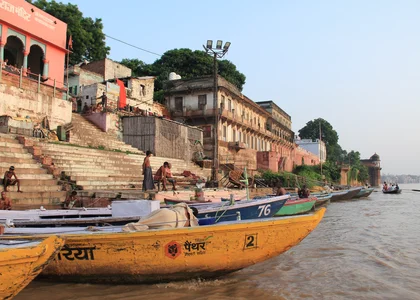 A view from a boat in Varanasi Uttar Pradesh India 