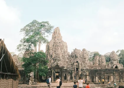 Family at Angkor temples