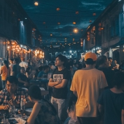 Eating street food in Kuching