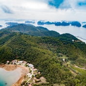 Aerial view of Halong Bay