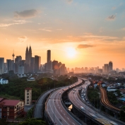 Kuala Lumpur skyline at sunset