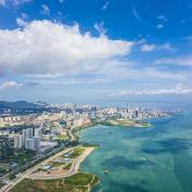 Aerial view of Malaysian coast