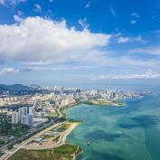 Aerial view of Malaysian coast