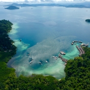 Aerial view of Gaya Island