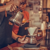 Pouring Vietnamese coffee