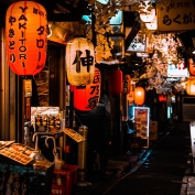 Lanterns outside izakaya in backstreet of Tokyo