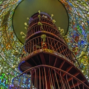 Colourful glass and staircase at Hakone Sculpture Park