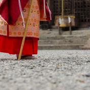 Man wearing traditional pilgrimage costume