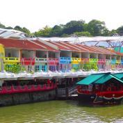 Colourful buildings along waterside at Clark Quay