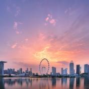 Singapore skyline at sunset