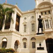 Statue outside Victoria Concert Hall in Singapore