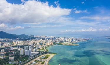 Aerial view of Malaysian coast