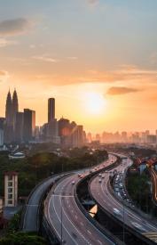 Kuala Lumpur skyline at sunset