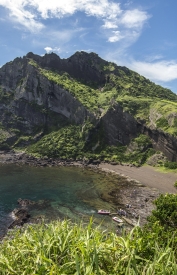 Rocky peninsula and cove on Jeju Island