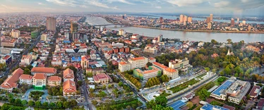 Aerial view of Phnom Penh