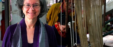 Carol Cassidy in her workshop in Vientiane