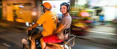 Exploring Ho Chi Minh City on the back of a Vespa 