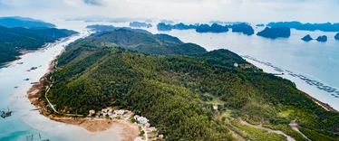 Aerial view of Halong Bay 
