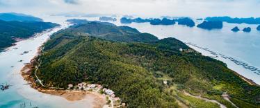 Aerial view of Halong Bay 