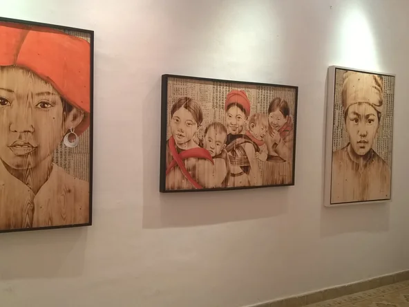 Pictures in a Hanoi modern art gallery