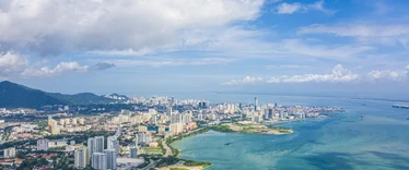 Aerial view of Malaysian coast