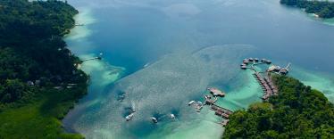 Aerial view of Gaya Island