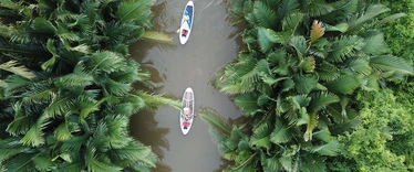 Paddleboarding in Kampot in Cambodia 