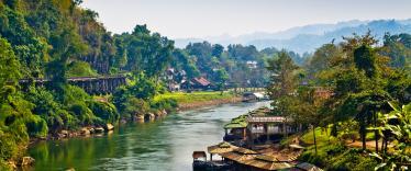 View of River Kwai in Kanchanaburi, Thailand 