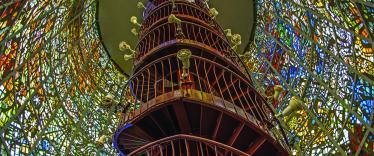 Colourful glass and staircase at Hakone Sculpture Park 