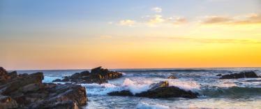Waves crashing over rocks at Gangneung 