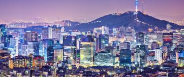 Seoul skyline at dusk 