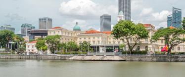 Colonial buildings along the riverside in Singapore 