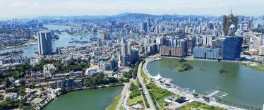 Aerial view of Macau cityscape 