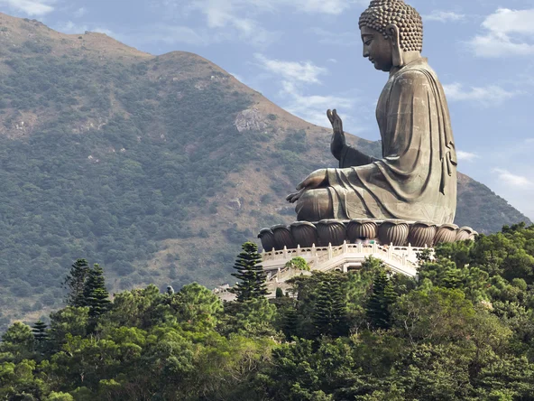 Giant Buddha statue on Lantau Island 