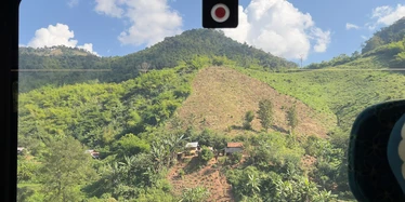 Window from Laos train