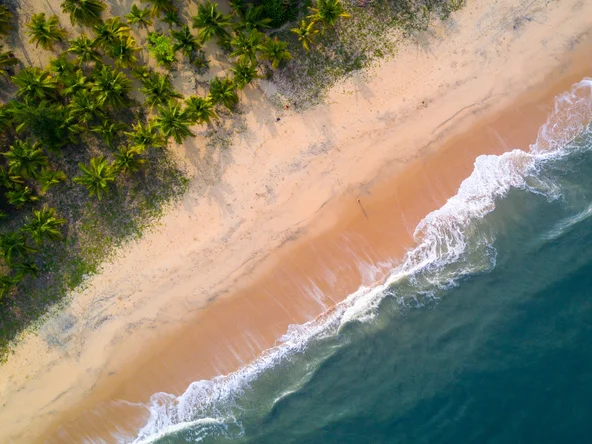 Marari Beach aerial shot