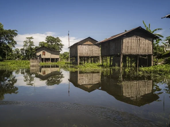 Stilt houses Majuli Island